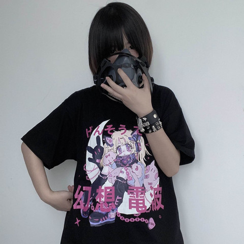 Y2k Aesthetic Grunge Goth T-shirt Tee Female Clothing Y2k Graphic Print  Harajuku