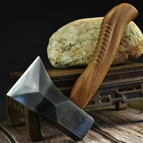 Household woodcutters longquan handmade forge wood chop wood axe chop ox bone pig foot bone ghost hand made short axe ► Photo 1/6