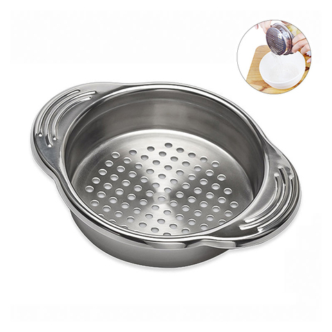 Food Can Strainer, Food Grade 304 (18/8) Stainless Steel Sieve Tuna Press Lid Oil Drainer Remover, Can Colander, Dishwasher Safe ► Photo 1/6