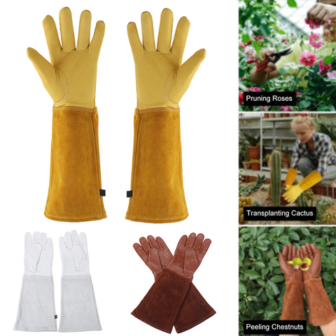 1 Pair Heavy Duty Gardening Rose Pruning Gauntlet Gloves Thorn Proof Long Sleeve Work Welding Garden Gloves ► Photo 1/6