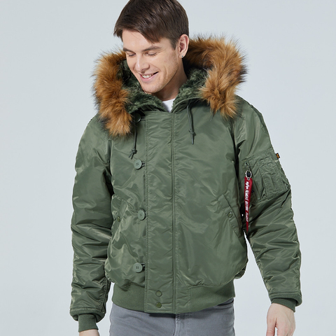 Men's winter short Alaska, 4 colors, with artificial fur and hood. High quality!!! ► Photo 1/6
