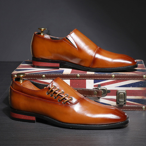 Fashion Business Dress Men Shoes New Classic Leather Men'S Suits Shoes Fashion Slip On Dress Shoes Men Oxfords iop0 ► Photo 1/6