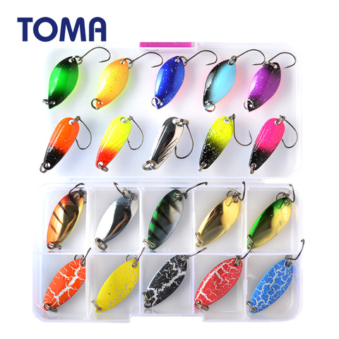 TOMA Trout Spoon Lure Set Metal Bait 2.5g 3g 4.5g 5g mixed Colors Pesca Freshwater Fishing Tackle Isca Artificial Lake Fishing ► Photo 1/6