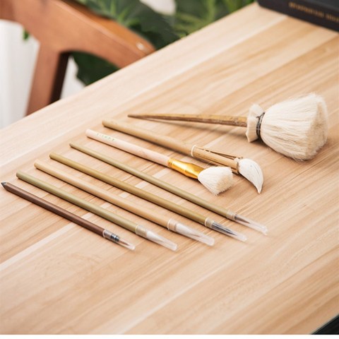 Pottery brush 8 pieces/set of pottery painting tools painted hook line sweeping ash, moisturizing and filling color brush ► Photo 1/5