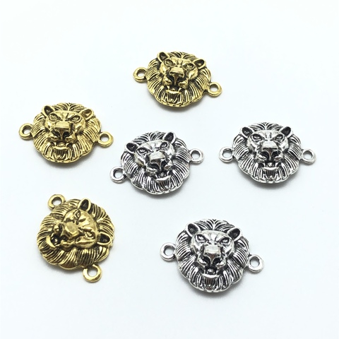 5pcs antique gold/silver lion head alloy connector for jewelry making  DIY handmade bracelet necklace accessories ► Photo 1/5