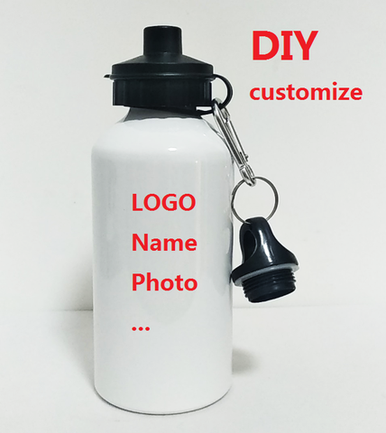500ML Bottle DIY customize colorful print LOGO photo Travel Sport Easy take for bike with hook for bag Aluminium Portable Update ► Photo 1/6