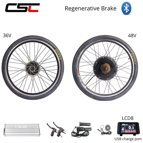 E BIKE 48V 36V 500W 1500W Electric Bike Conversion Kit 20 24 26 27.5 28 29inch 700C Rear Wheel Motor Regeneration Anti-charge ► Photo 1/5