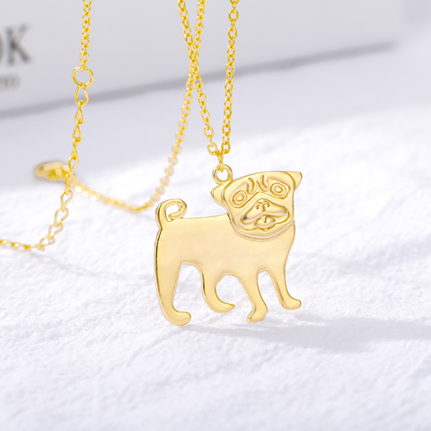 New Fashion Cute Pug Pet Pendant Necklaces for Women Love My Pet Animal Dog Necklace Choker Cartoon Jewelry Gifts Wholesale ► Photo 1/6