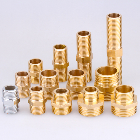 1PCS Brass Pipe Hex Nipple Fitting Quick Adapter 1/2