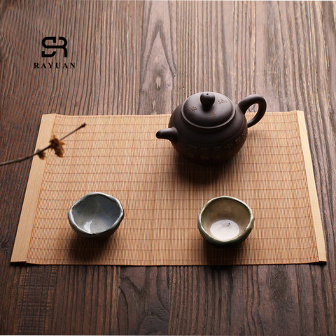 RAYUAN Natural Bamboo Table Runner Placemat Tea Mats Table Placemat Pad Table Decor Home Cafe Restaurant Decoration ► Photo 1/6