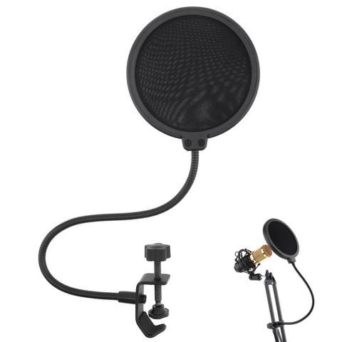 Double Layer Studio Microphone Pop Filter Flexible Wind Screen Mask Mic Shield for Speaking Recording Accessories ► Photo 1/6