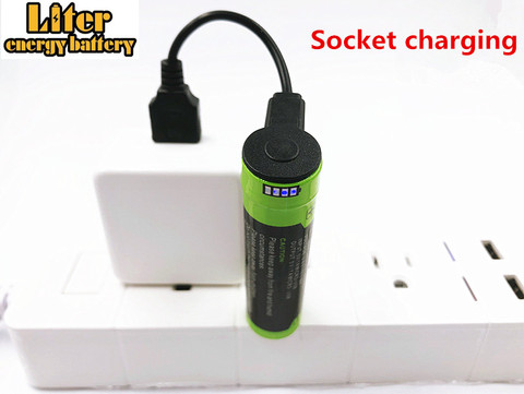 USB 18650 3.7V 3500mAh Li-ion Rechargeable Battery apply to MP3 / MP4 Player  Camera  Electric Tool  Electronic toys  Yes ► Photo 1/5