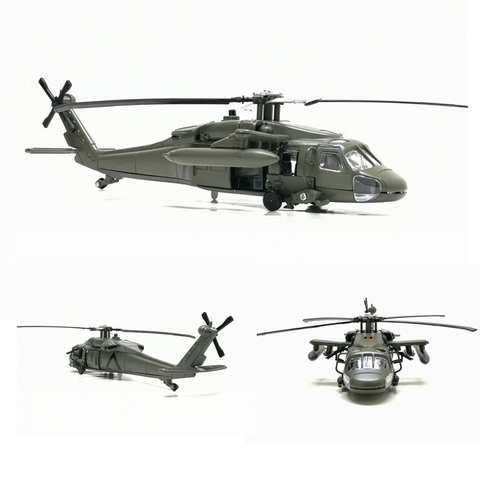 Hot Alloy Diecast Black Hawk Armed Helicopter Fighter Model With Sound &Light Pull Back For Kids Toys Free Shipping With Box ► Photo 1/6