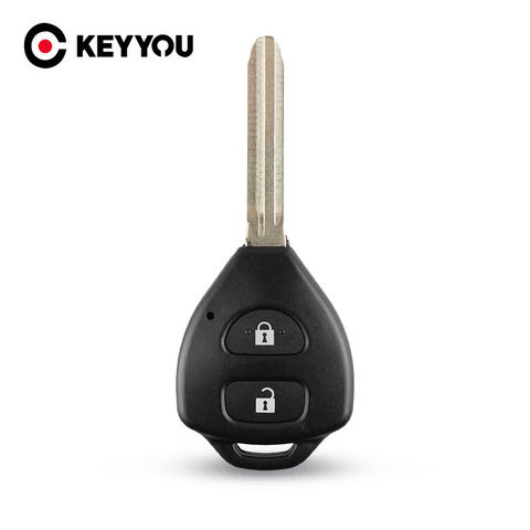 KEYYOU 2 Button Uncut Replacement Plastic Remote Car Key Shell Cae Fob Blank Keys for Toyota Corolla RAV4 Toy43 Blade ► Photo 1/5