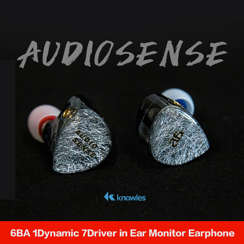 AUDIOSENSE Insight AQ7 Knowles 6 BA+1DD Hybrid High-end HiFi IEMs with Detachable MMCX Cable 3D printing Resin shell ► Photo 1/5