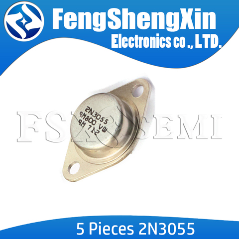 5pcs/lot  NEW  2N3055 TO-3 15A 60V NPN AF Amp Audio Power Transistor ► Photo 1/2