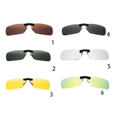 Hot 1pc Unisex Polarized Clip On Driving Glasses Sunglasses Day Vision UV400 Lens Driving Night Vision Riding Sunglasses Clip ► Photo 1/6