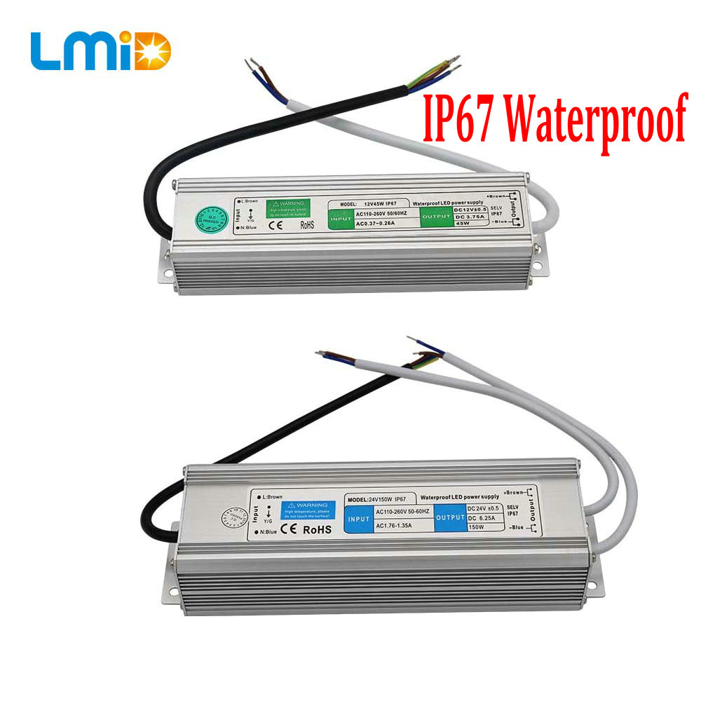 IP67 DC12V Waterproof LED Transformer Power Supply to LED Lighting 10W 300W 