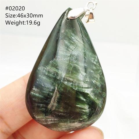 Genuine Natural Green Seraphinite Necklace Pendant Stone 34x22x9mm Women Water Drop Crystal Lucky Anniversary Love Gift Pendant ► Photo 1/6