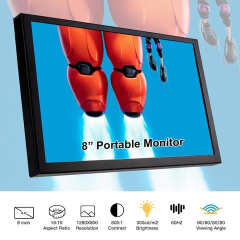 Elecrow Raspberry Pi 8 Inch HDMI Portable Monitor 1280x800P Dual Speaker Screen 8'' LCD Display Gaming Monitor ► Photo 1/1
