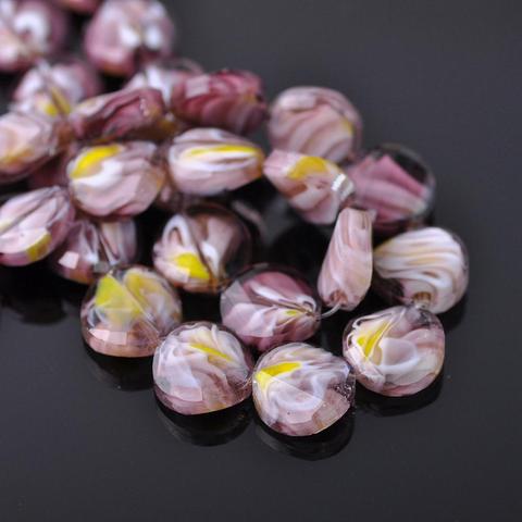 10pcs 14mm Twist Coin Rondelle Shape Faceted Lampwork Glass Loose Crafts Beads Wholesale lot for DIY Jewelry Making Findings ► Photo 1/5