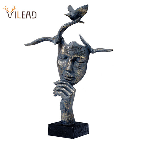 VILEAD Abstract Figurine Decoration Vintage Statue Resin Bird Head Sculpture Nordic Home Living Room Office Decor Crafts Gifts ► Photo 1/6