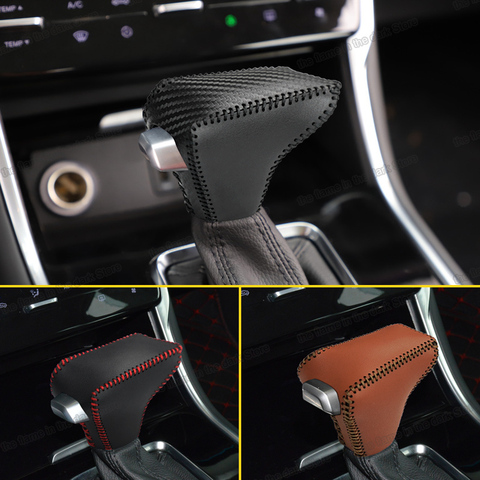 lsrtw2017 styling carbon fiber leather car gear lever cover for changan cs75 2022 shift knob 2022 ► Photo 1/4