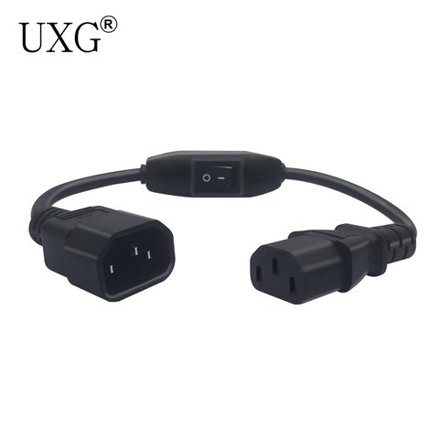 C14-C13 Extension Power Cord,IEC 320 C13 Female to C14 Male with10A On/Off Switch Power Adapter Cable Fr PDU UPS,1pcs ► Photo 1/3