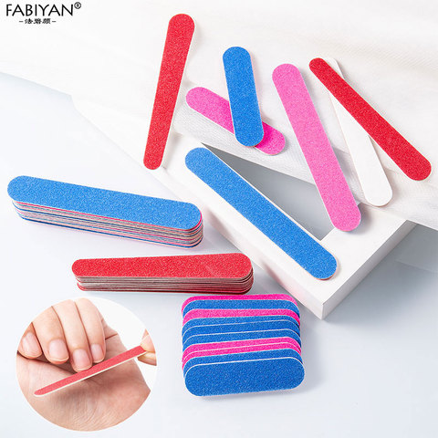 100Pcs/lot Mini Nail Art Files Sandpaper UV Gel Polish Manicure Pedicure Tool Grinding Buffer Block Tips 180/240 Double Side ► Photo 1/6