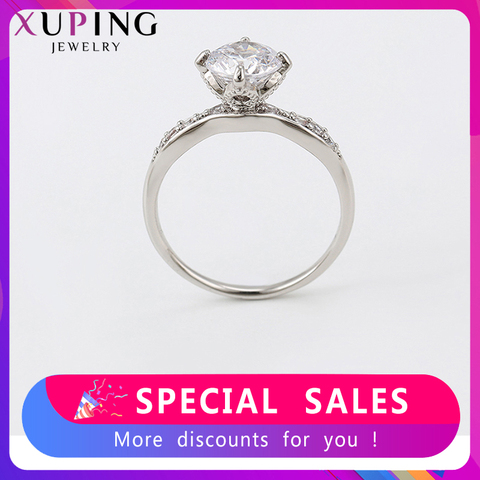 Xuping Jewelry Fashion Romantic Unique Round  Shining Rhodium Color Plated Ring for Girls Wedding Special Gifts 15956 ► Photo 1/6