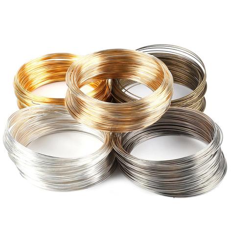 Copper 10Loops Silver Gold Memory Beading Steel Wire For DIY Jewelry Findings Multi-layer Bangle Bracelet Making 0.6mm ► Photo 1/6