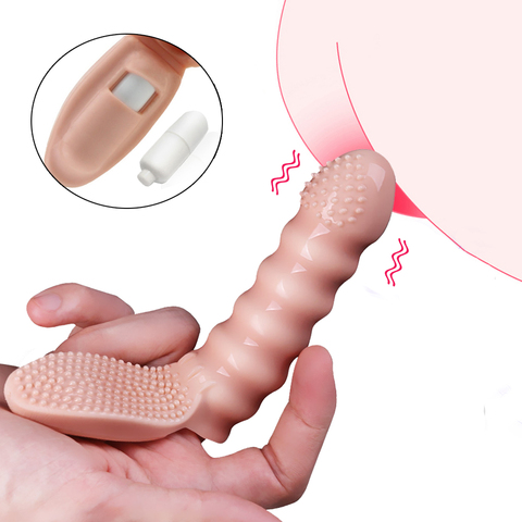 Finger Anal Plug Dildo Vibrator Sex Toys for Women Clitoris Stimulator Prostate Massage Vibrating Finger Sleeve Adult Butt Plug ► Photo 1/6