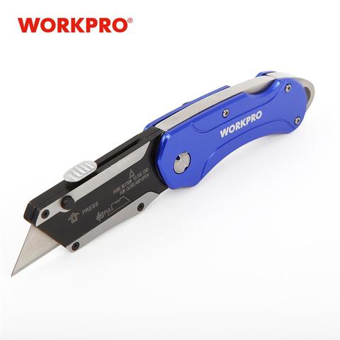 WORKPRO Aluminum Handle Folding Knife Electrician Pipe Cutter Utility Knife Multi Position Knife With Belt ► Photo 1/6