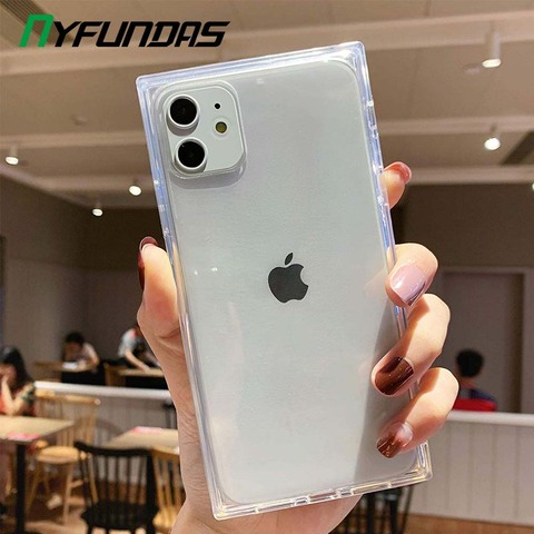 Square Tpu Phone Case For Iphone 11 Case Silicone Clear Case For Iphone 11 Pro Max XR 8 7 6 6S Plus X Slim Shockproof Cover Capa ► Photo 1/6