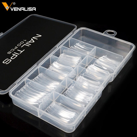 100PCS Fake Nails Clear French Full Cover for Acrylic Nails Venalisa poly nail gel Mold Scale Tools False Nail Art Tips Model ► Photo 1/6