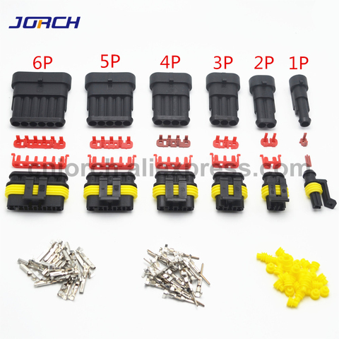 1 set 1/2/3/4/5/6 Pin Way AMP Tyco Super Sealed Automotive Wire Connector Electrical Plug Terminals for Cars ► Photo 1/6