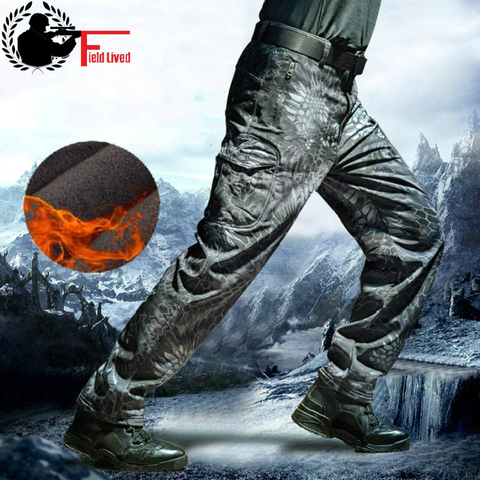 2022 Thermal soft shell pants waterproof windproof pants warm trousers men Plus Velve thick camouflage winter tactical pant male ► Photo 1/5