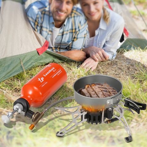 Outdoor Camping Multi Fuel Oil Stove with 500ml Gasoline Fuel Bottle for Diesel Alcohol Stove Pump Diesel Nozzle Storage Sack ► Photo 1/6