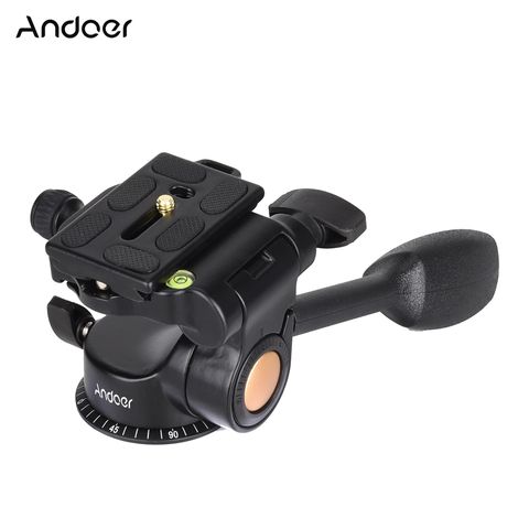 Andoer Q08 Video Tripod Ball Head 3-way Fluid Head Rocker Arm with Quick Release Plate for DSLR Camera Tripod Monopod ► Photo 1/6