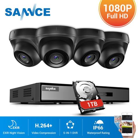 SANNCE 4CH 1080N HDMI DVR CCTV System 4pcs 1080P Security Cameras IR Indoor Waterproof Outdoor Video Surveillance CCTV Kit ► Photo 1/6