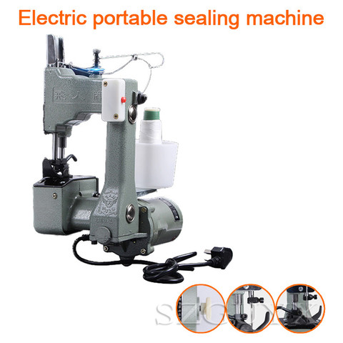 220V/130W Small portable electric sealing machine Woven snakeskin rice bag packing and sewing machine ► Photo 1/6