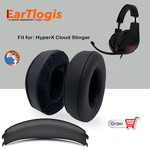 EarTlogis Replacement Ear Pads for Kingston hyperx cloud stinger HX-HSCS-BK/NA Headset Parts Earmuff Cover Cushion Cups pillow ► Photo 1/6