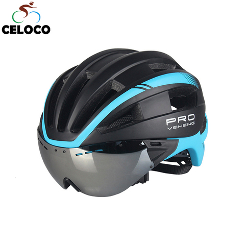 2022 Bicycle Helmet Unisex Eyepiece Insect-proof Net Integrated Helmet Road Mountain Bike Helmet Safety Hat Cycling Helmet ► Photo 1/6