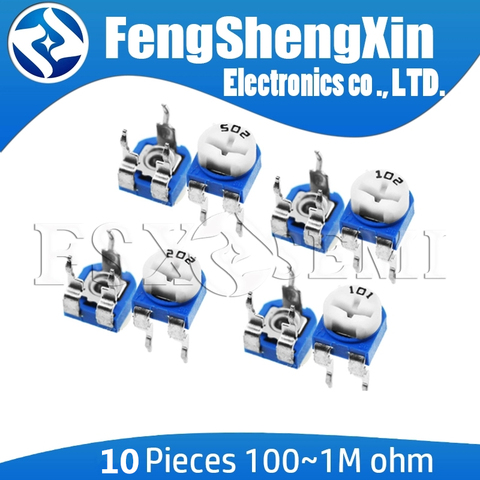 10pcs/lot RM065 RM-065 100 200 500 1K 2K 5K 10K 20K 50K 100K 200K 500K 1M ohm Trimpot Trimmer Potentiometer variable resistor ► Photo 1/5