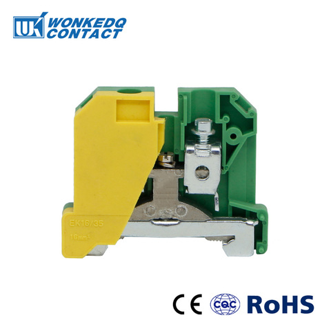 10Pcs  EK-16/35   Weidmuller  Connector Ground  Screw Connection Din Rail Terminal Blocks  EK16/3 ► Photo 1/6