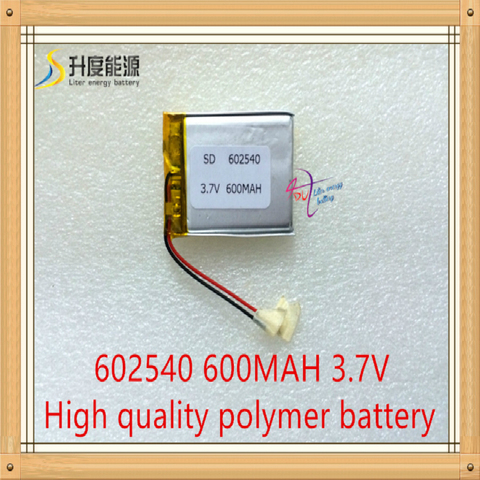 3.7v,600mah,[602540] Polymer Lithium Ion / Li-ion Battery For Dvr Record,mp3,mp4,toy,gps,smart Watch,sport Camera ► Photo 1/1