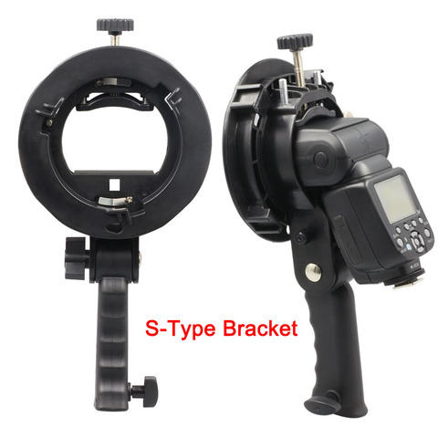 S-Type Bracket NEW Handheld Grip Bowens S Mount Holder for Speedlite Flash Snoot Softbox Beauty Dish Honeycomb for Godox Flash ► Photo 1/6