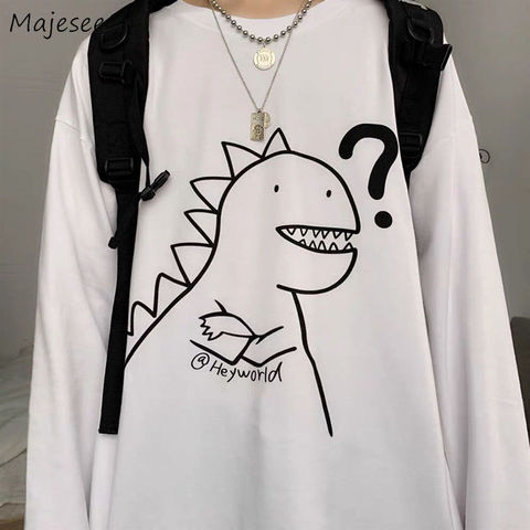 Men Long Sleeve T-shirt Printed Cartoon O-neck Male Causal Fashion Loose Men's Tops Hip-Hop Streetwear Harajuku Retro Chic Ins ► Photo 1/6