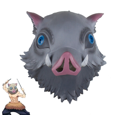 Demon Slayer Kimetsu no Yaiba Cosplay Hashibira Inosuke Mask Wild Boar Mask Latex Adult Halloween Masks Costume Prop ► Photo 1/6