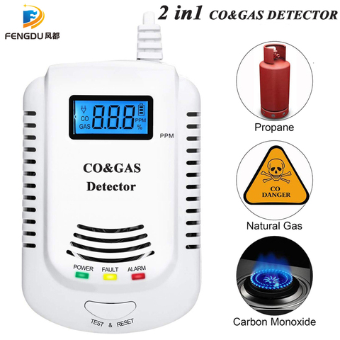 Buy Online 2 In 1 Gas Detector Plug In Home Natural Gas Methane Propane Co Alarm Leak Sensor Detector With Voice Promp And Led Display Alitools